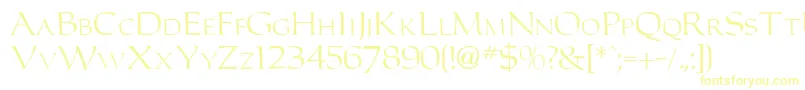 Czcionka CarlosdbNormal – żółte czcionki na białym tle