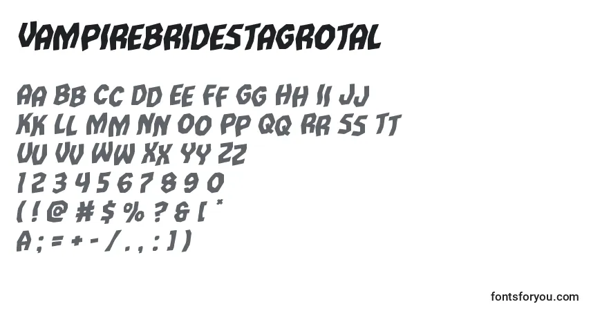 Czcionka Vampirebridestagrotal – alfabet, cyfry, specjalne znaki