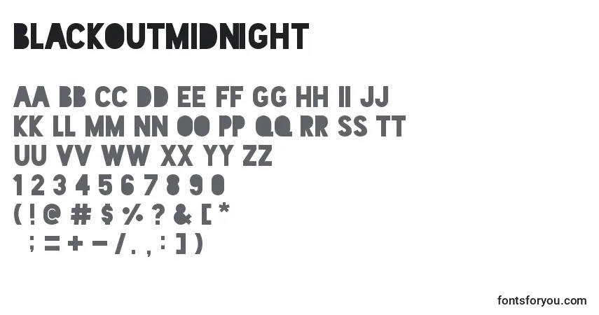 Шрифт BlackoutMidnight – алфавит, цифры, специальные символы