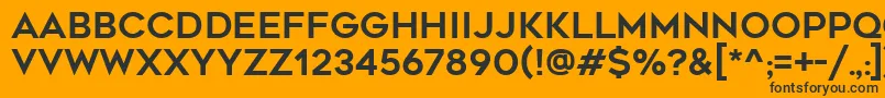 Czcionka Geometos – czarne czcionki na pomarańczowym tle