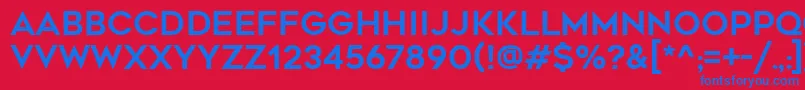 フォントGeometos – 赤い背景に青い文字