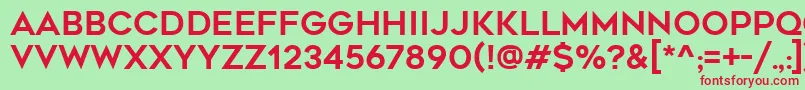 Czcionka Geometos – czerwone czcionki na zielonym tle