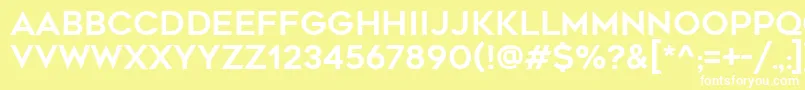 フォントGeometos – 黄色い背景に白い文字