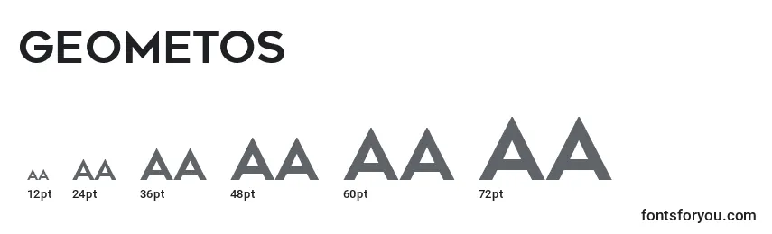 Размеры шрифта Geometos