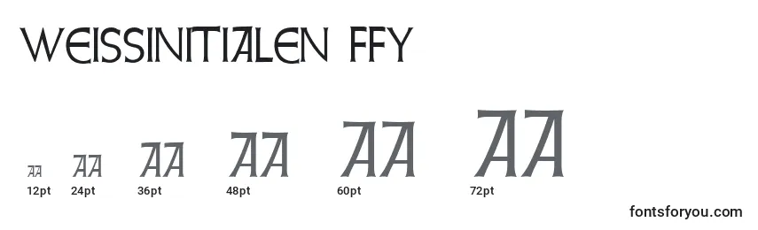 Größen der Schriftart Weissinitialen ffy