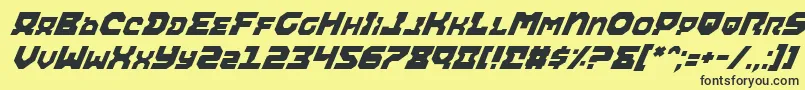 Шрифт AiracobraItalic – чёрные шрифты на жёлтом фоне