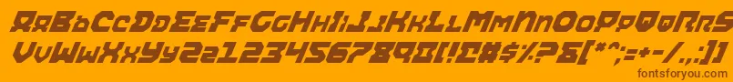 Czcionka AiracobraItalic – brązowe czcionki na pomarańczowym tle