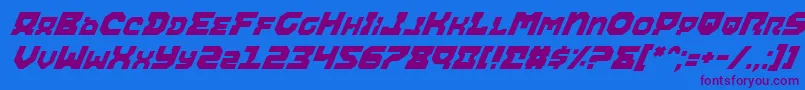 AiracobraItalic Font – Purple Fonts on Blue Background