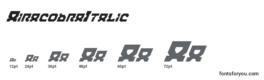 Размеры шрифта AiracobraItalic