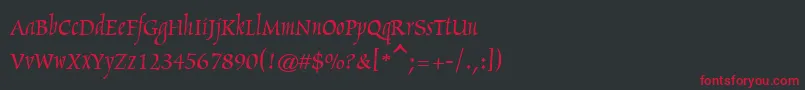フォントMarigold – 黒い背景に赤い文字