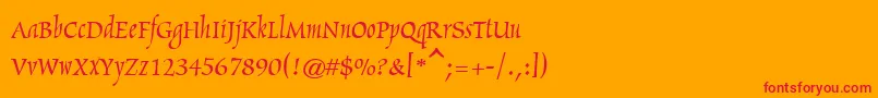 fuente Marigold – Fuentes Rojas Sobre Fondo Naranja