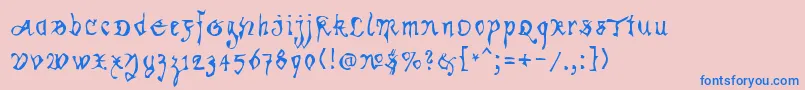 Czcionka Kracklite – niebieskie czcionki na różowym tle