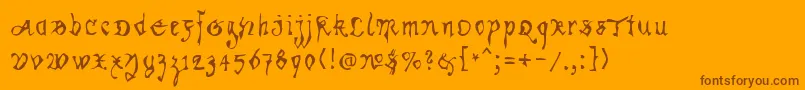Kracklite Font – Brown Fonts on Orange Background