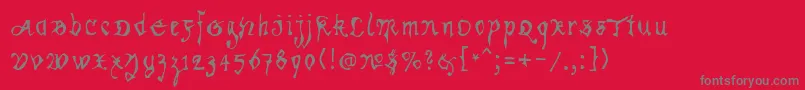 Kracklite-Schriftart – Graue Schriften auf rotem Hintergrund