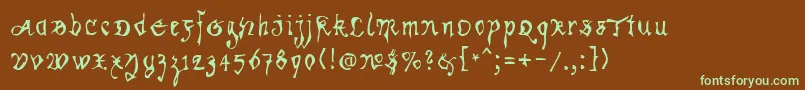 Czcionka Kracklite – zielone czcionki na brązowym tle