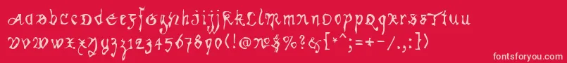 Kracklite Font – Pink Fonts on Red Background