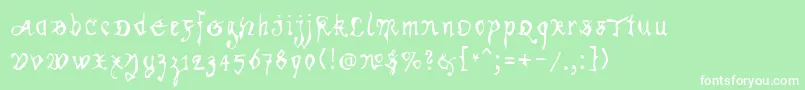 フォントKracklite – 緑の背景に白い文字