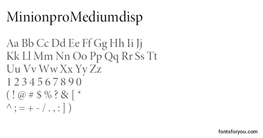 Шрифт MinionproMediumdisp – алфавит, цифры, специальные символы