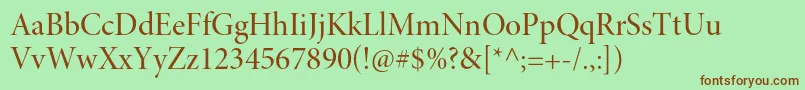 MinionproMediumdisp Font – Brown Fonts on Green Background