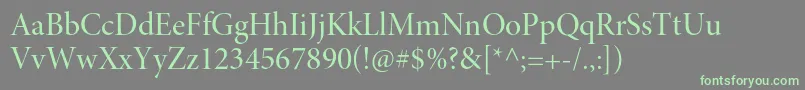 Шрифт MinionproMediumdisp – зелёные шрифты на сером фоне