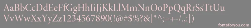Шрифт MinionproMediumdisp – розовые шрифты на сером фоне