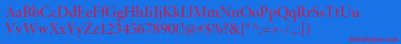 MinionproMediumdisp Font – Red Fonts on Blue Background