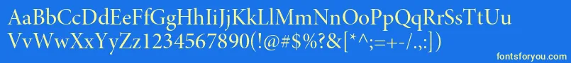 Шрифт MinionproMediumdisp – жёлтые шрифты на синем фоне