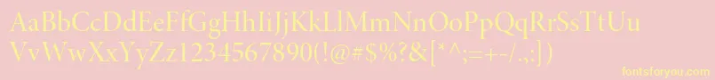 MinionproMediumdisp Font – Yellow Fonts on Pink Background