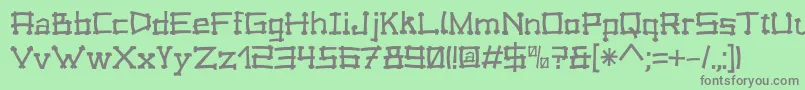 フォントForrobodo – 緑の背景に灰色の文字