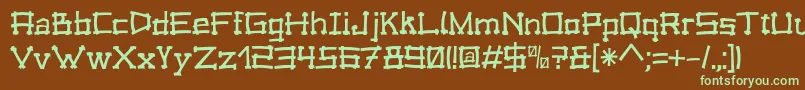 Forrobodo-fontti – vihreät fontit ruskealla taustalla