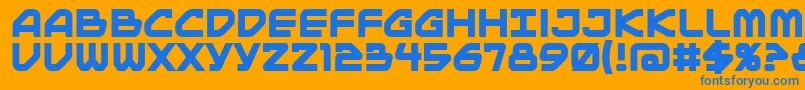 Mainbb Font – Blue Fonts on Orange Background