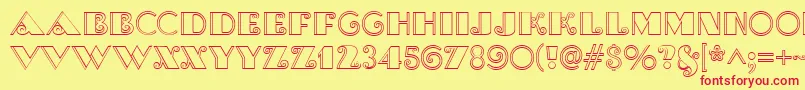 フォントBrasileiroTwoMedium – 赤い文字の黄色い背景