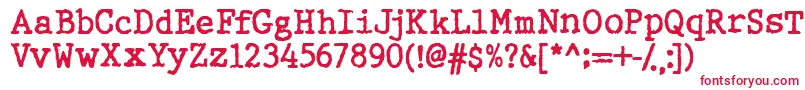 WbxGt-fontti – punaiset fontit valkoisella taustalla