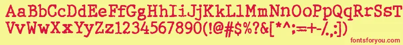 WbxGt-fontti – punaiset fontit keltaisella taustalla