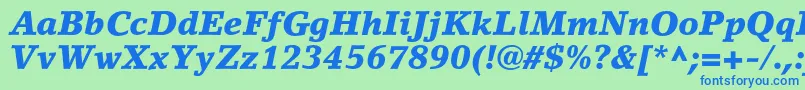 LinoletterstdBlackit Font – Blue Fonts on Green Background