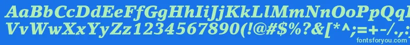 LinoletterstdBlackit Font – Green Fonts on Blue Background