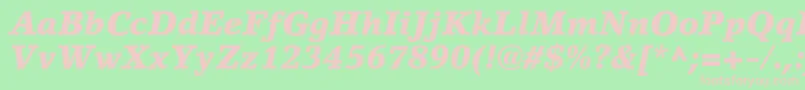 LinoletterstdBlackit-fontti – vaaleanpunaiset fontit vihreällä taustalla