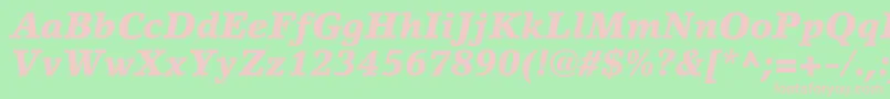 Fonte LinoletterstdBlackit – fontes rosa em um fundo verde