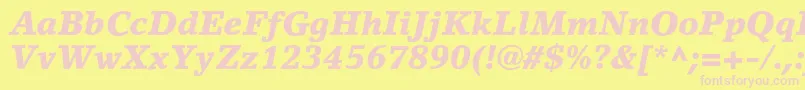 LinoletterstdBlackit Font – Pink Fonts on Yellow Background