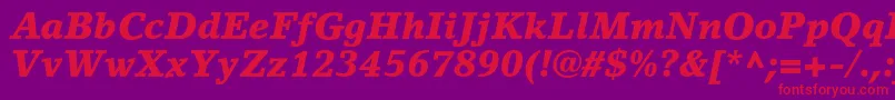 LinoletterstdBlackit Font – Red Fonts on Purple Background