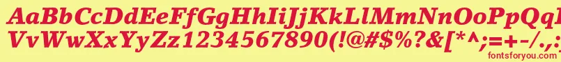 LinoletterstdBlackit Font – Red Fonts on Yellow Background