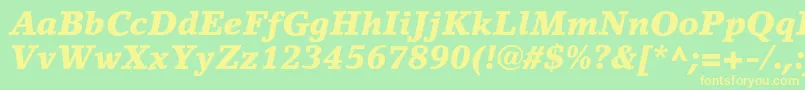 LinoletterstdBlackit Font – Yellow Fonts on Green Background