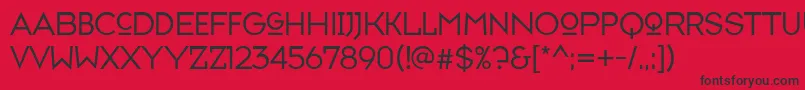 Czcionka Typefaceseven – czarne czcionki na czerwonym tle