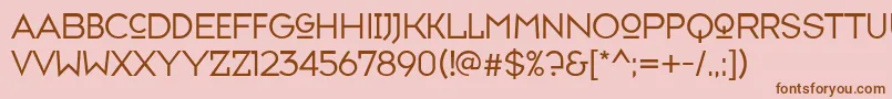 Typefaceseven-Schriftart – Braune Schriften auf rosa Hintergrund