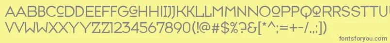 フォントTypefaceseven – 黄色の背景に灰色の文字