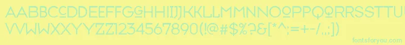 Typefaceseven-Schriftart – Grüne Schriften auf gelbem Hintergrund