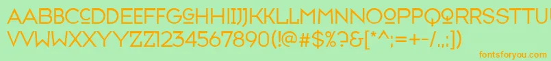 Typefaceseven Font – Orange Fonts on Green Background
