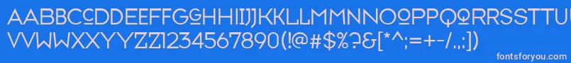 Fonte Typefaceseven – fontes rosa em um fundo azul