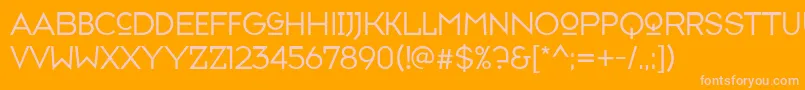 Typefaceseven-fontti – vaaleanpunaiset fontit oranssilla taustalla