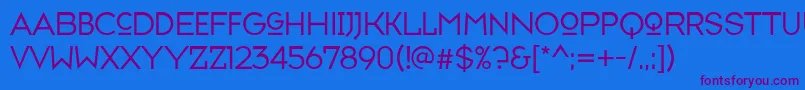 Fonte Typefaceseven – fontes roxas em um fundo azul